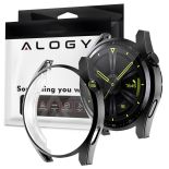 Etui silikonowe 2w1 nakładka folia ochronna Alogy do Huawei Watch GT 3 42mm Czarne