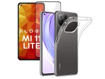 Etui silikonowe Alogy obudowa case do Xiaomi Mi 11 Lite przezroczyste + Szkło FG
