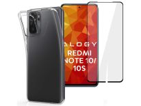 Etui silikonowe Alogy obudowa case do Xiaomi Redmi Note 10/10s przezroczyste + Szkło FG