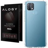 Etui ochronne pancerne ShockProof Alogy do Oppo A15 / A15s Przezroczyste + Szkło