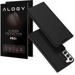 Etui ochronne z klapką Dux Ducis Skin Pro skórzane do Samsung Galaxy S22 Czarne + Szkło