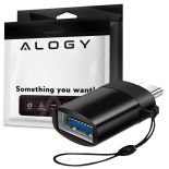 Adapter przejściówka Alogy konwerter USB-A 3.0 do USB-C Type C Czarny