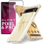 Silikonowe etui pancerne ShockProof Alogy do Google Pixel 6 Pro Przezroczyste + Szkło