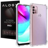 Silikonowe etui pancerne ShockProof Alogy do Motorola Moto G10/ G20/ G30 Przezroczyste + Szkło