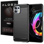Etui obudowa Alogy Rugged Armor TPU Carbon do Motorola Moto Edge 20 Lite Black + Szkło