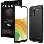 Etui do Samsung Galaxy A33 5G Alogy Rugged Armor obudowa TPU Carbon Black + Szkło