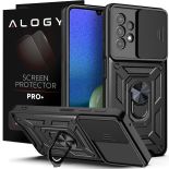 Etui Alogy Camshield Stand Ring z osłonką na aparat do Samsung Galaxy A23 5G + Szkło