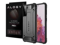 Etui Alogy Hard Armor do Samsung Galaxy S21 szare + Szkło