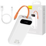 Powerbank bateria Baseus Block 22.5W 20000mAh + kabel USB-C Type C Biały