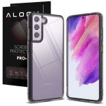 Etui na telefon obudowa Ringke Fusion do Samsung Galaxy S21 FE Smoke Black + Szkło