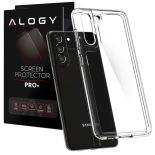 Etui na telefon do Samsung Galaxy S21 FE case Spigen Ultra Hybrid Crystal Clear + Szkło
