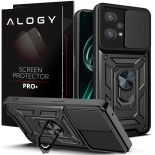 Etui Alogy Camshield Stand Ring z osłonką na aparat do Realme 9 Pro Plus + Szkło