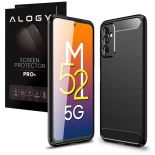 Etui do Samsung Galaxy M52 5G Alogy Rugged Armor obudowa TPU Carbon Black + Szkło