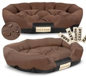 Legowisko dla psa OWALNE 100x75 cm Personalizowane Wodoodporne Brązowe