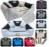 Legowisko dla psa kojec KINGDOG 55x45 cm Personalizowane Wodoodporne Jasnoszare