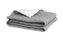 Narzuta na łóżko pikowana DWUSTRONNA Szaro-biała 160x200 cm