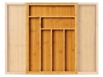 Wkład do Szuflady na Sztućce Organizer Bambusowy Rozsuwany 32,5 - 50 cm