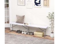 Ławka ogrodowa składana "walizka" 180x28x43 - biała