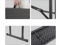 Ławka ogrodowa składana "walizka" 180x28x43 - czarna