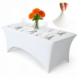 Obrus pokrowiec na stół bankietowy 180cm - biały