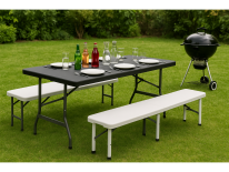 Stół składany bankietowy "walizka" 180x70x74 - czarny