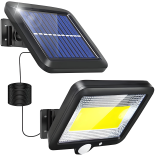 LAMPA SOLARNA Z CZUJNIKIEM RUCHU 100 LED -E077 niebieski kartonik