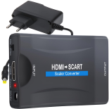 ADAPTER KONWERTER HDMI DO SCART PRZEJŚCIÓWKA SYGNALU EUROZŁĄCZE AV EURO FHD -E281