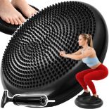 PIŁKA SENSOMOTORYCZNA DYSK PODUSZKA Z WYPUSTKAMI DO ĆWICZEŃ 33CM + POMPKA