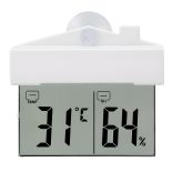 TERMOMETR ZEWNĘTRZNY WEWNĘTRZNY OKIENNY NA OKNO HIGROMETR CYFROWY °C/°F