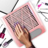 POCHŁANIACZ PYŁU 80W KASETOWY DO PAZNOKCI MANICURE BEZWORKOWY MOCNY + FILTR