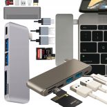 HUB ADAPTER 5W1 USB-C TYP USB 3.0 CZYTNIK SD/TF ROZDZIELACZ PORTÓW STACJA