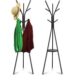 WIESZAK NA UBRANIA STOJĄCY PODŁOGOWY METALOWY CZARNY LOFT 9 HACZYKÓW 180 CM