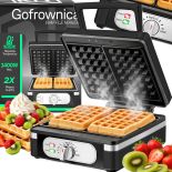 GOFROWNICA 1400W XXL 2 GOFRY Z REGULACJĄ TEMPERATURY PUSZYSTE GOFRY SOLIDNA - OR1330
