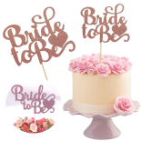 TOPPER NA TORT BRIDE TO BE NAPIS OZDOBA NA IMPREZĘ DEKORACJA PANIEŃSKI