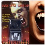 SZTUCZNE ZĘBY KŁY WAMPIRA HALLOWEEN PRZEBRANIE STRASZNY KOSTIUM SZCZĘKA