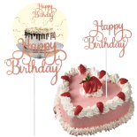 TOPPER NA TORT URODZINOWY Z NAPISEM HAPPY BIRTHDAY OZDOBA IMPREZY NA CIASTO