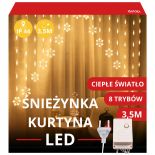 KURTYNA ŚWIETLNA GIRLANDA ŚNIEŻYNKI SOPLE ŚWIATEŁKA ŚWIĄTECZNE LAMPKI 300SZ