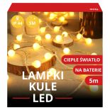 LAMPKI ŚWIĄTECZNE NA BATERIE 5M ŚWIATEŁKA CHOINKOWE ŚWIATŁO CIEPŁE 51SZT