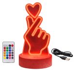 LAMPKA NOCNA 3D LED SERCE DŁOŃ RGB PREZENT NA WALENTYNKI WYBÓR KOLORÓW USB