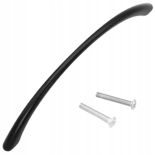 UCHWYT MEBLOWY CZARNY MAT ŁUK RELING DO SZAFEK SZUFLAD SŁOMKA 128MM JAMKO