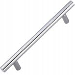 UCHWYT MEBLOWY RELINGOWY STAL SREBRNY DO SZAFEK SZUFLAD CHROM 128MM JAMKO