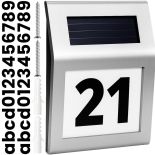 PODŚWIETLANY NUMER DOMU LAMPA SOLARNA LED TABLICZKA Z NUMEREM METALOWA