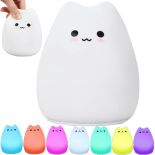 LAMPKA NOCNA DLA DZIECI KOTEK LED KOLOROWA SILIKON RGB MIĘKKA SILIKONOWA