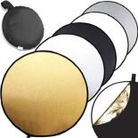 BLENDA FOTOGRAFICZNA ZŁOTA SREBRNA 5W1 SKŁADANA 60 CM OKRĄGŁA DO ZDJĘĆ