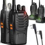 2X WALKIE TALKIE + SŁUCHAWKI KRÓTKOFALÓWKI BAOFENG BF888S PMR DUŻY ZASIĘG