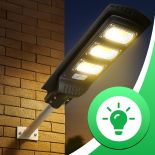 LAMPA ULICZNA LED LATARNIA SOLARNA 240W + PILOT (UCHWYT MONTAŻOWY M004B+ Baterie) zestaw E307