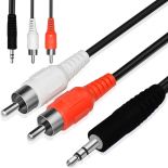 KABEL AUX MINI JACK 3,5mm 2 RCA CINCH STEREO 1,5m E398 1 sztuka
