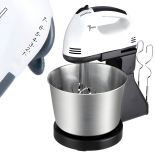 MIKSER RĘCZNY ROBOT KUCHENNY Z DUŻĄ MISĄ 7 PRĘDKOŚCI + 4 KOŃCÓWKI 100 W