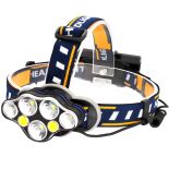 LATARKA CZOŁOWA 8 LED CREE COB CZOŁÓWKA MOCNA WODOODPORNA AKUMULATOROWA USB