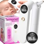 TERMOMETR BEZDOTYKOWY NA PODCZERWIEŃ MEDYCZNY LCD ALARM GORĄCZKI DO UCHA CZOŁA - ER991